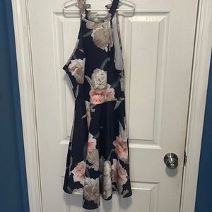 Navy Blue Flower Dress